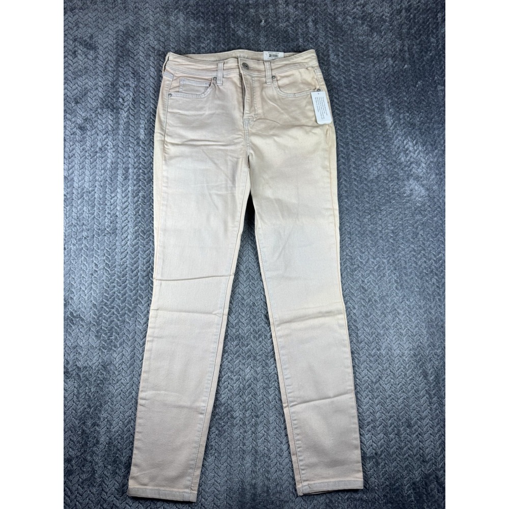 Style & Co Skinny Ankle Jeans Womens 6 Light Beige Slim Fit Stretch High Rise
